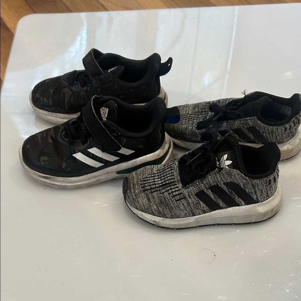 Adidas Kids' Black and White Sneakers